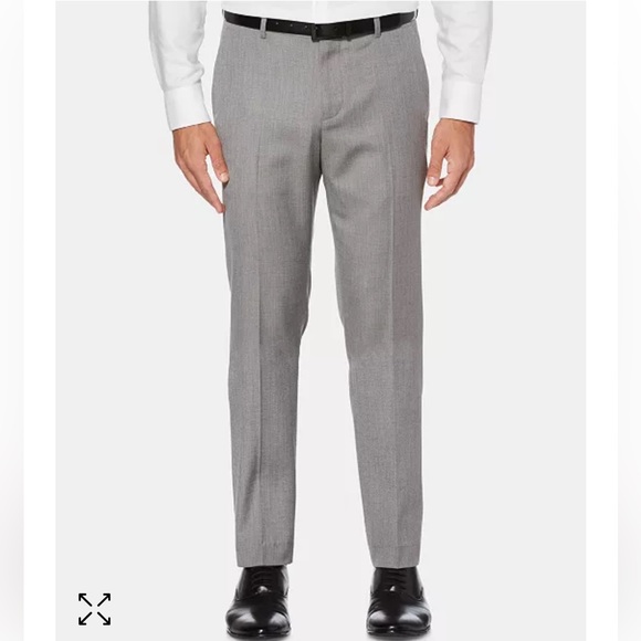 PERRY ELLIS Men's Slim-Fit Herringbone Dress Pants - Picture 1 of 6